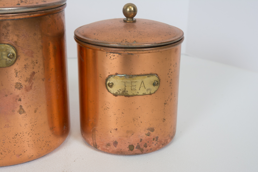 Vintage Copper Kitchen Canisters