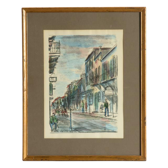 Franz Weiss Signed Hand-Colored Lithograph