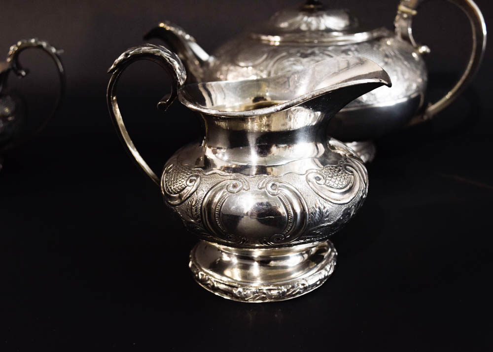 Ornate John Watson & Son Sheffield Plated Silver Tea Service
