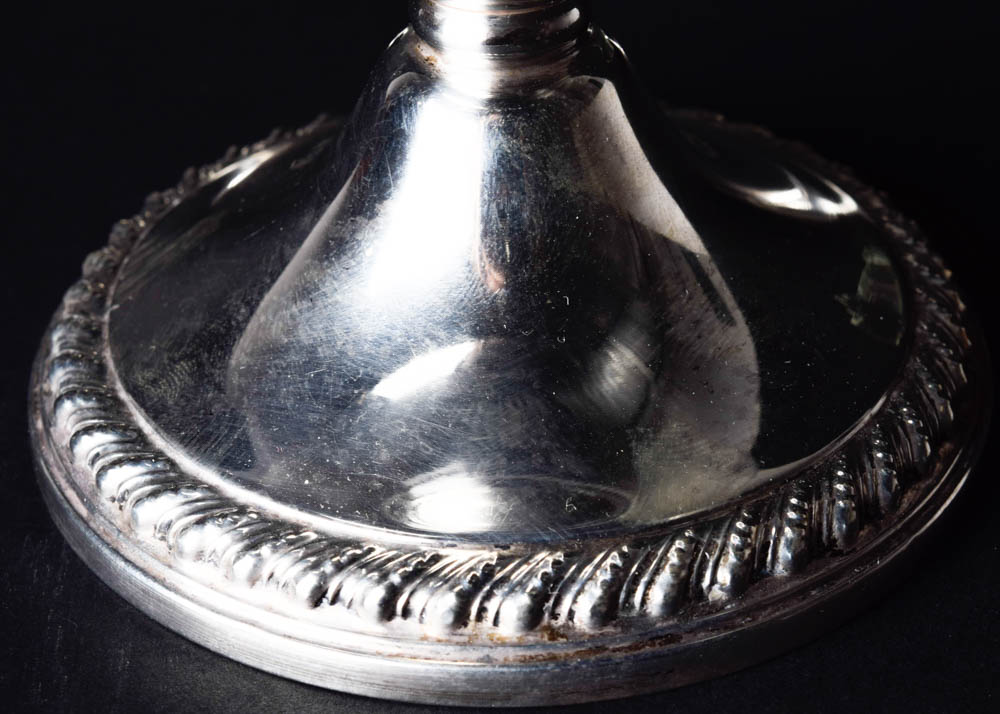 Collection of Glass Dishes with Sterling Silver Bases