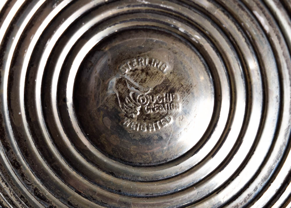 Collection of Glass Dishes with Sterling Silver Bases