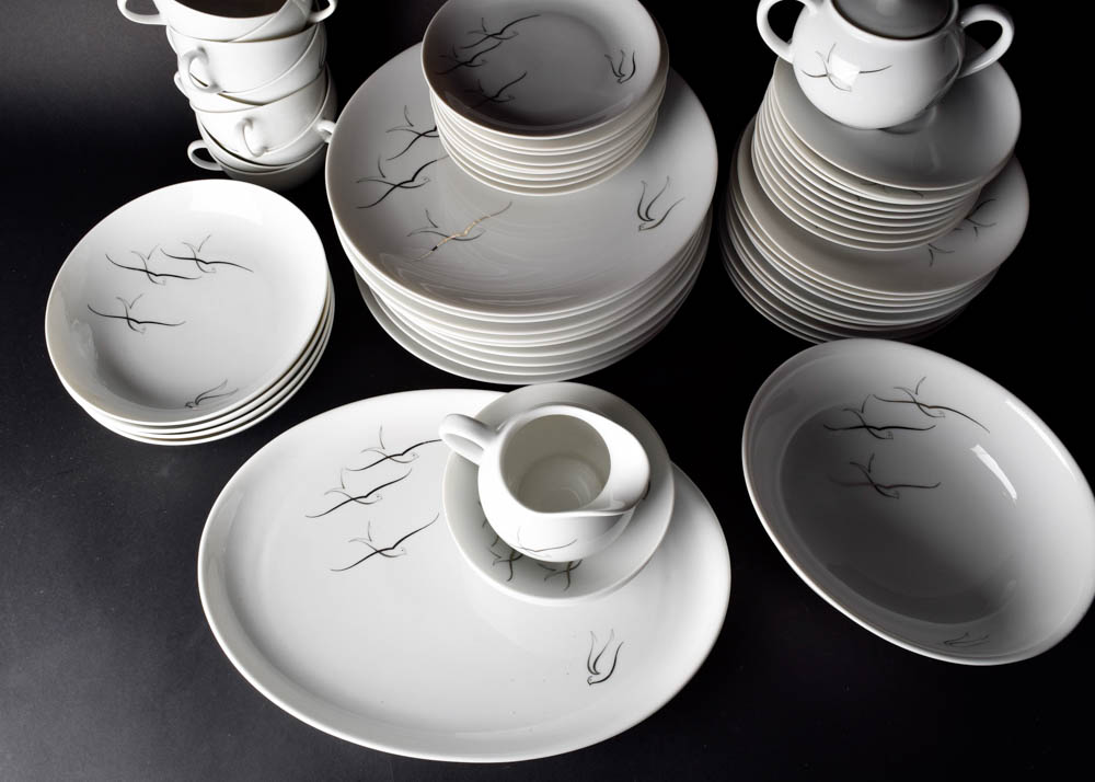 Set of Hand Painted Silver Slight Arzberg China