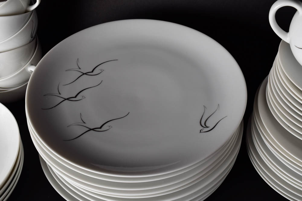 Set of Hand Painted Silver Slight Arzberg China