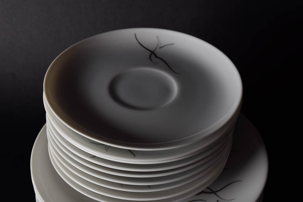 Set of Hand Painted Silver Slight Arzberg China