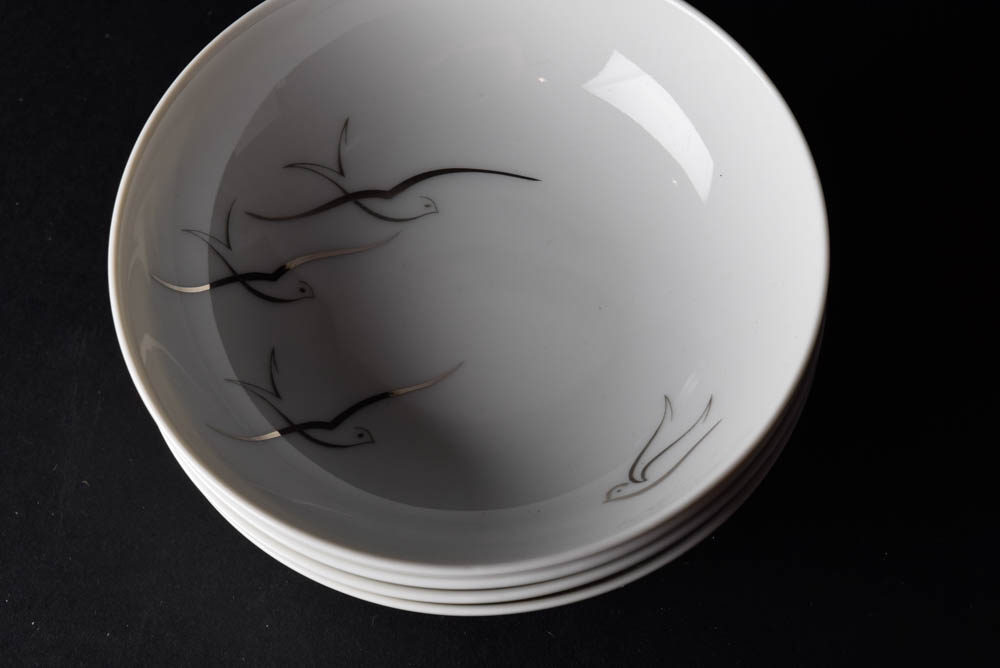 Set of Hand Painted Silver Slight Arzberg China