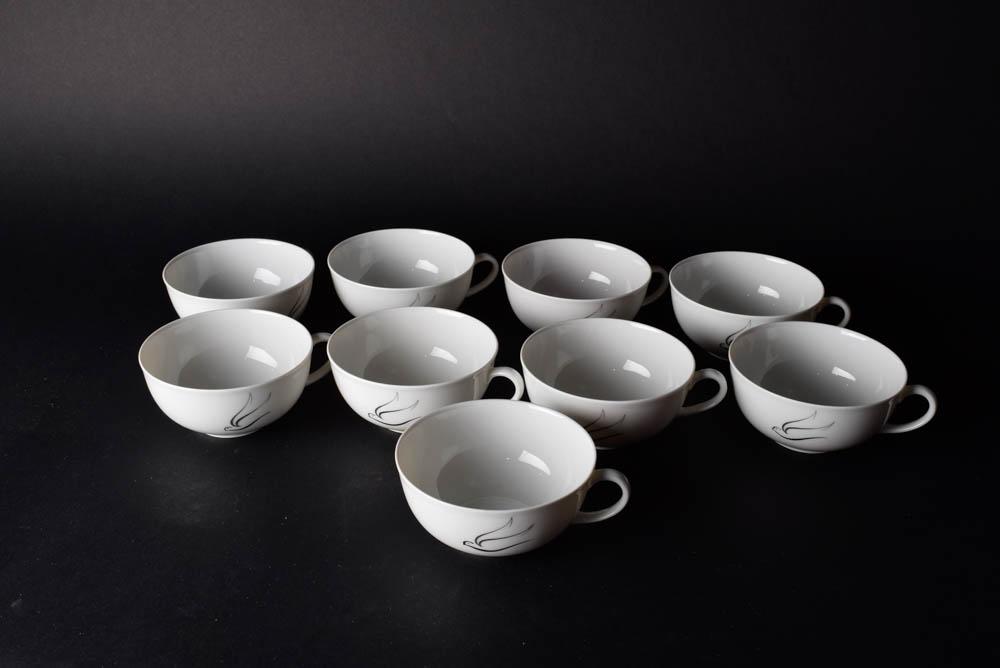 Set of Hand Painted Silver Slight Arzberg China