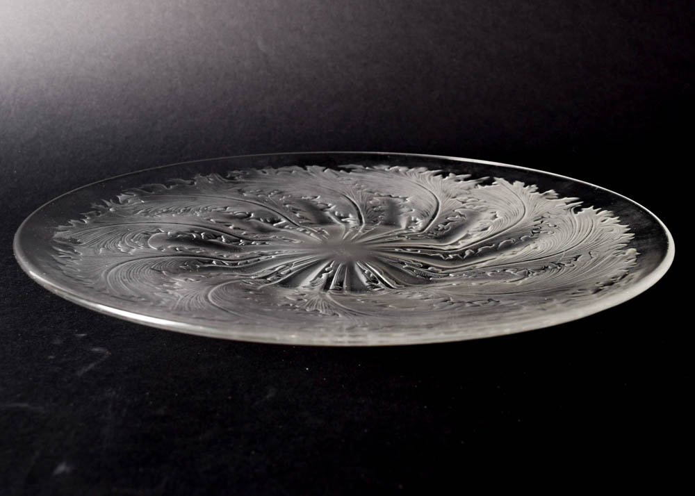 Lalique Crystal Chicoree Platter