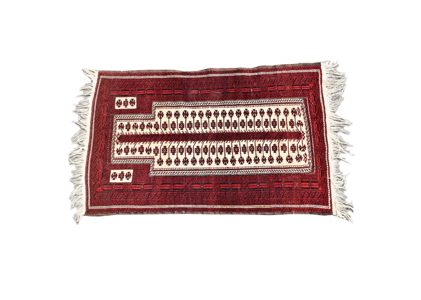 Hand Knotted Afghan Balouch Prayer  Rug