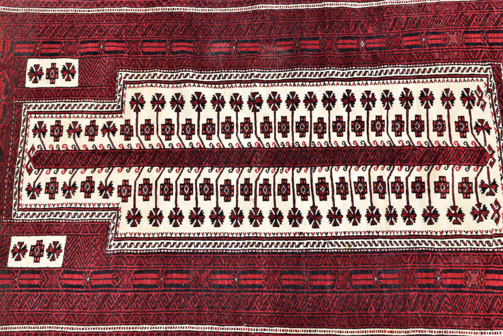 Hand Knotted Afghan Balouch Prayer  Rug