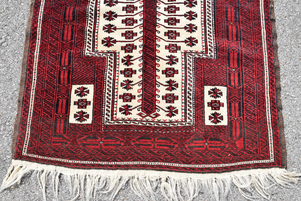 Hand Knotted Afghan Balouch Prayer  Rug