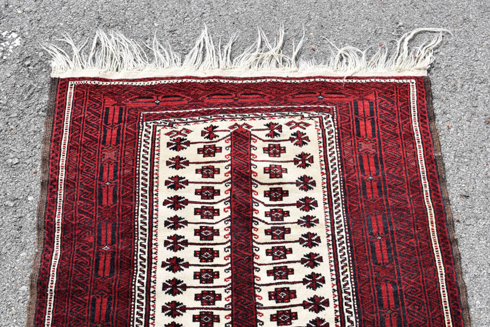 Hand Knotted Afghan Balouch Prayer  Rug