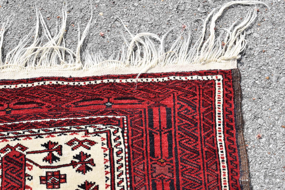 Hand Knotted Afghan Balouch Prayer  Rug