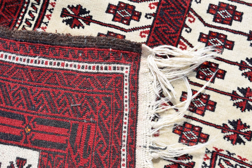 Hand Knotted Afghan Balouch Prayer  Rug