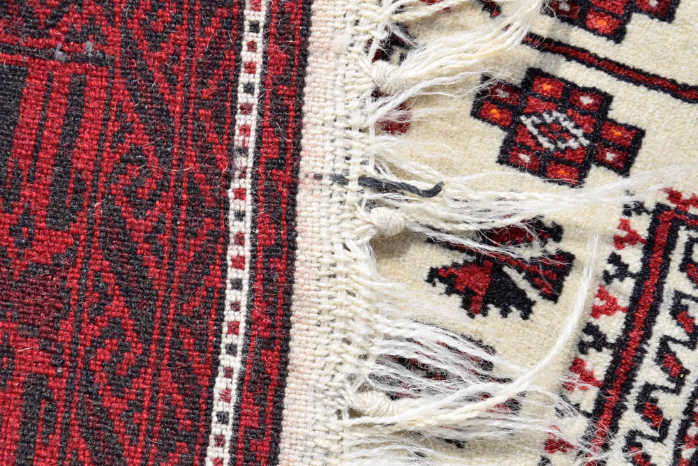 Hand Knotted Afghan Balouch Prayer  Rug