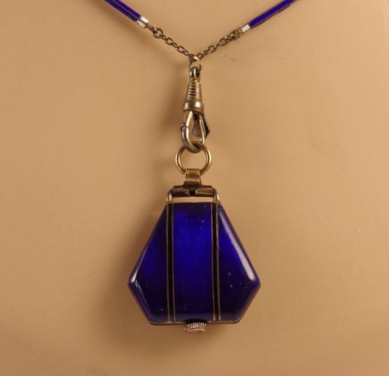 Art Deco Juvenia Sterling Silver Argent Dore Pendant Watch