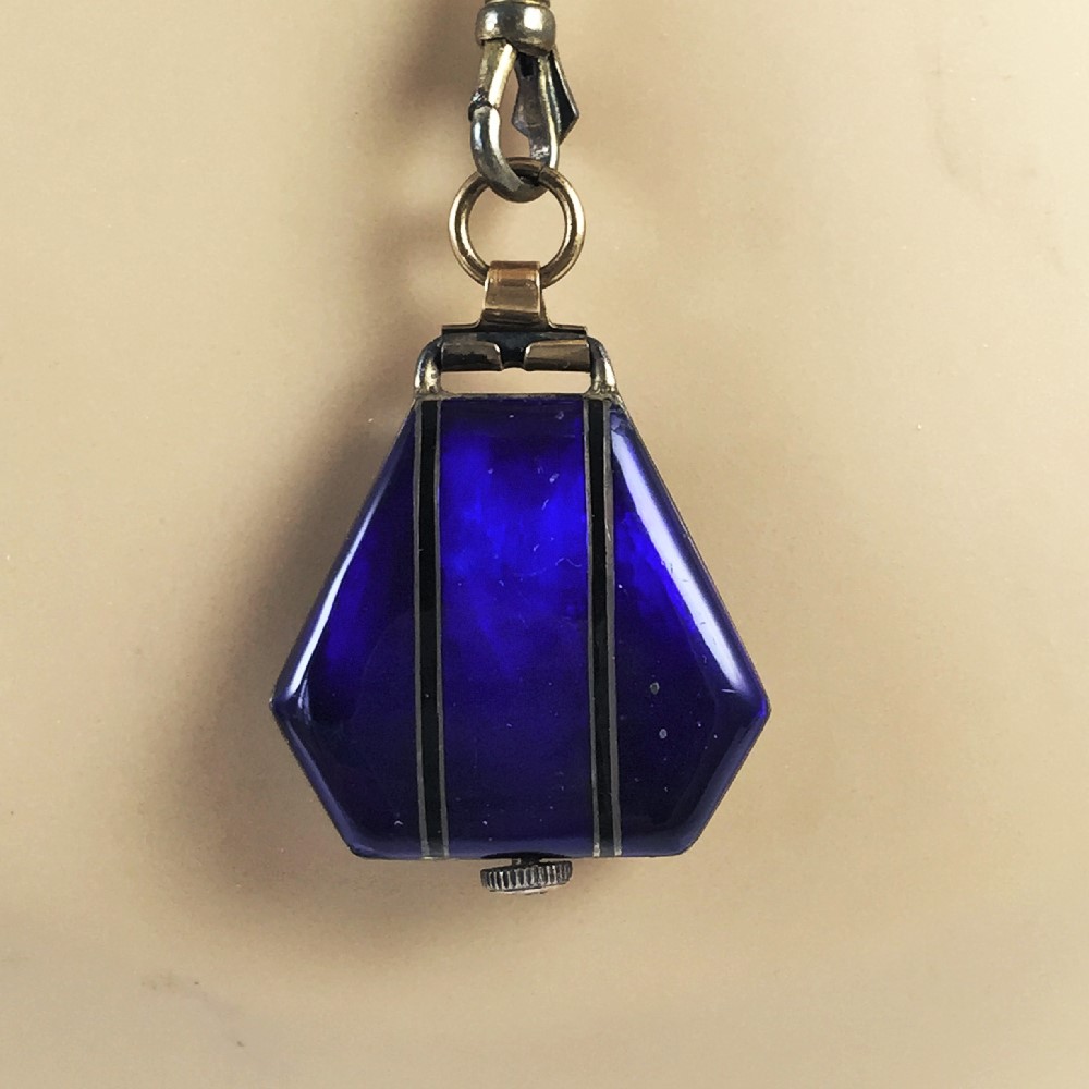 Art Deco Juvenia Sterling Silver Argent Dore Pendant Watch