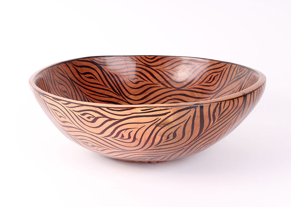 Wooden Salad Bowl with Animal Utensils