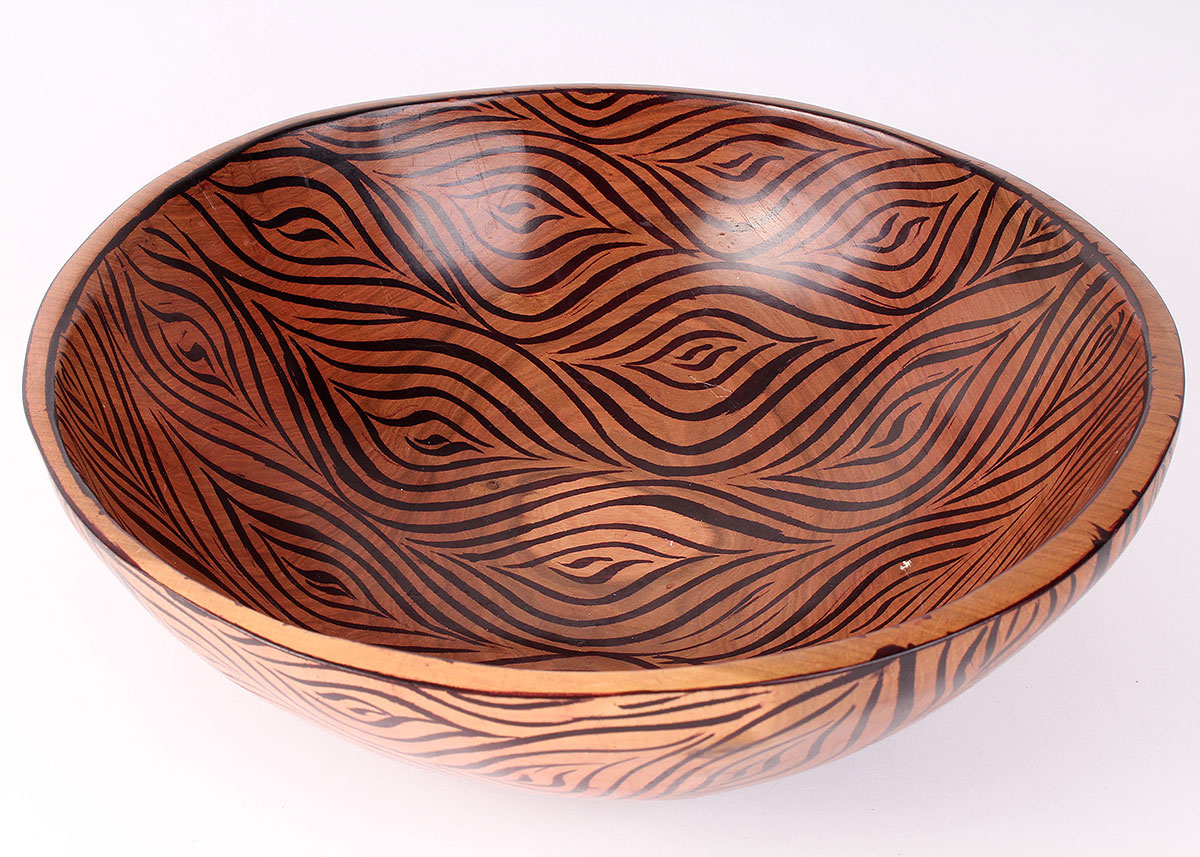 Wooden Salad Bowl with Animal Utensils