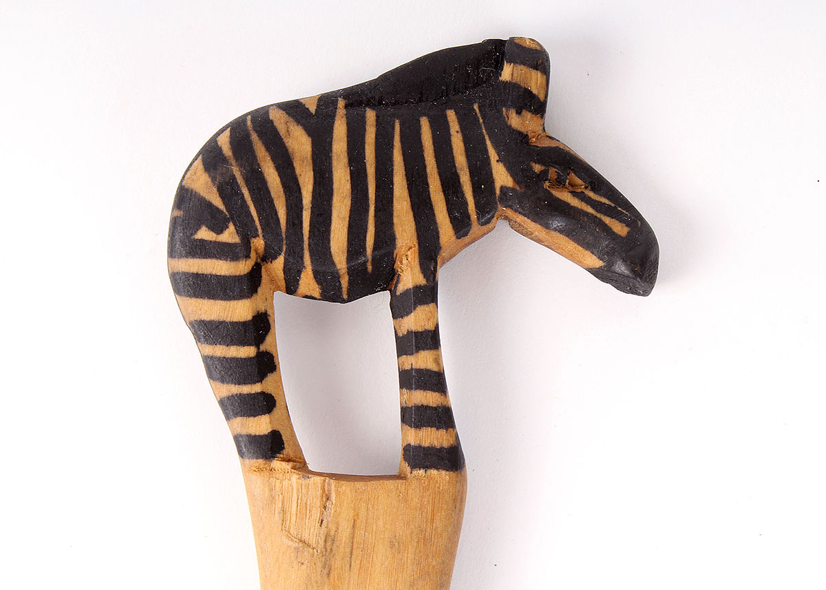 Wooden Salad Bowl with Animal Utensils