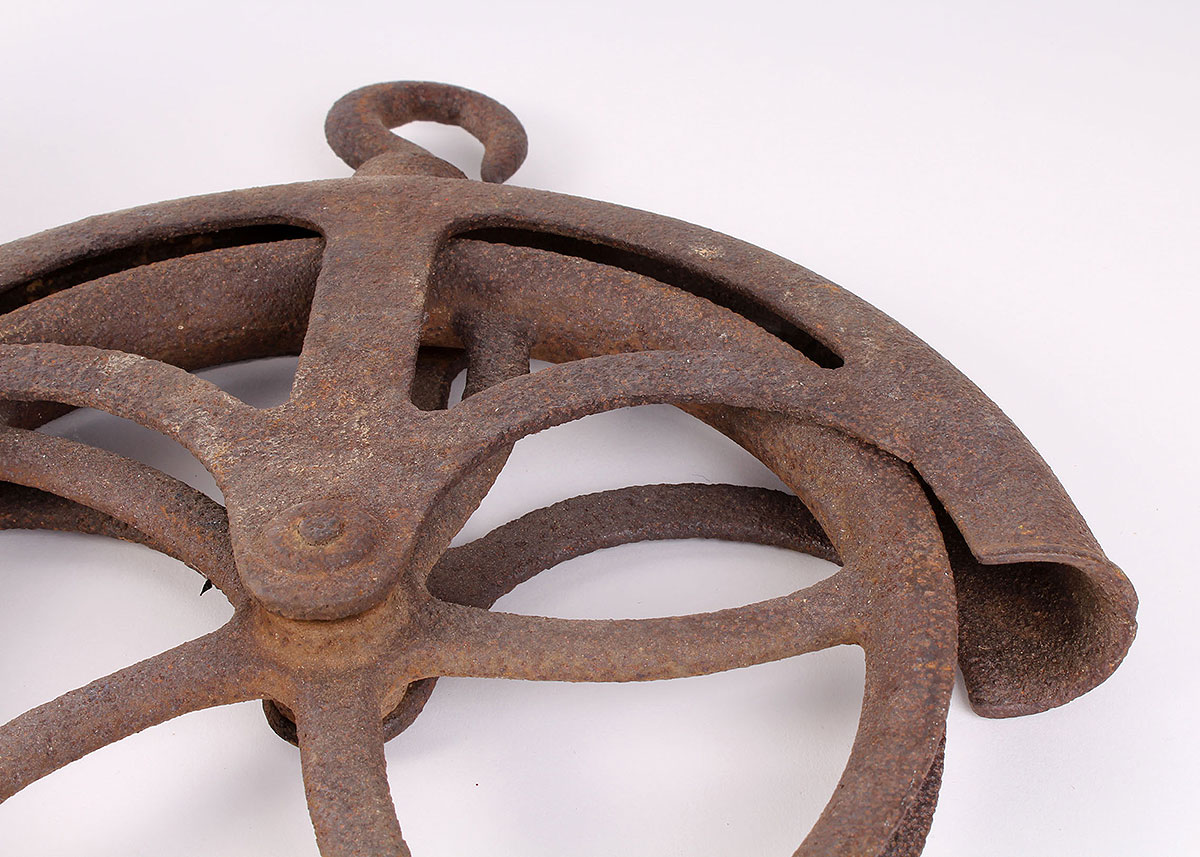 Two Antique Pulley Wheels