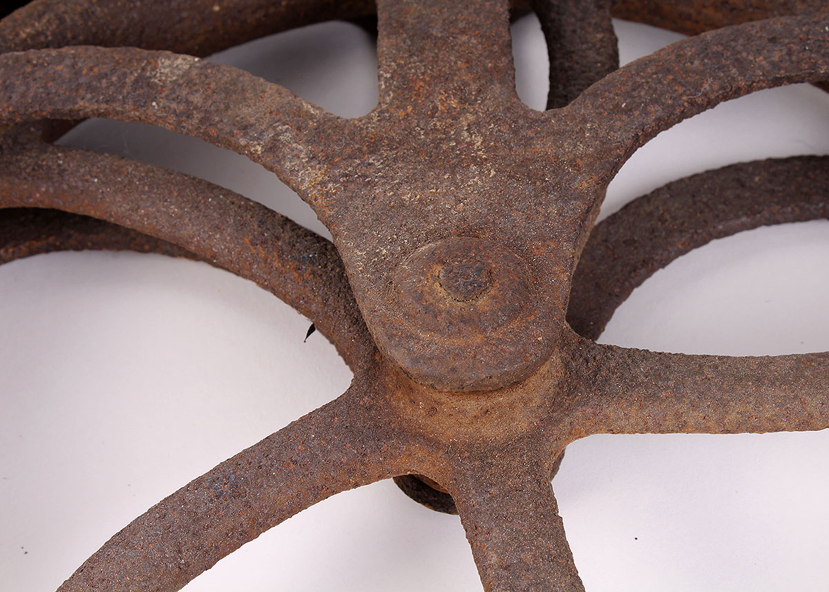 Two Antique Pulley Wheels