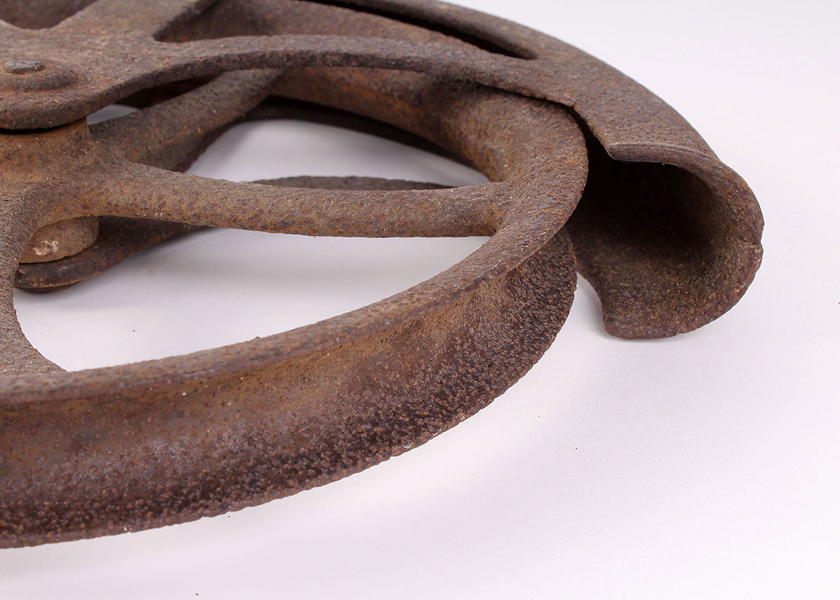 Two Antique Pulley Wheels