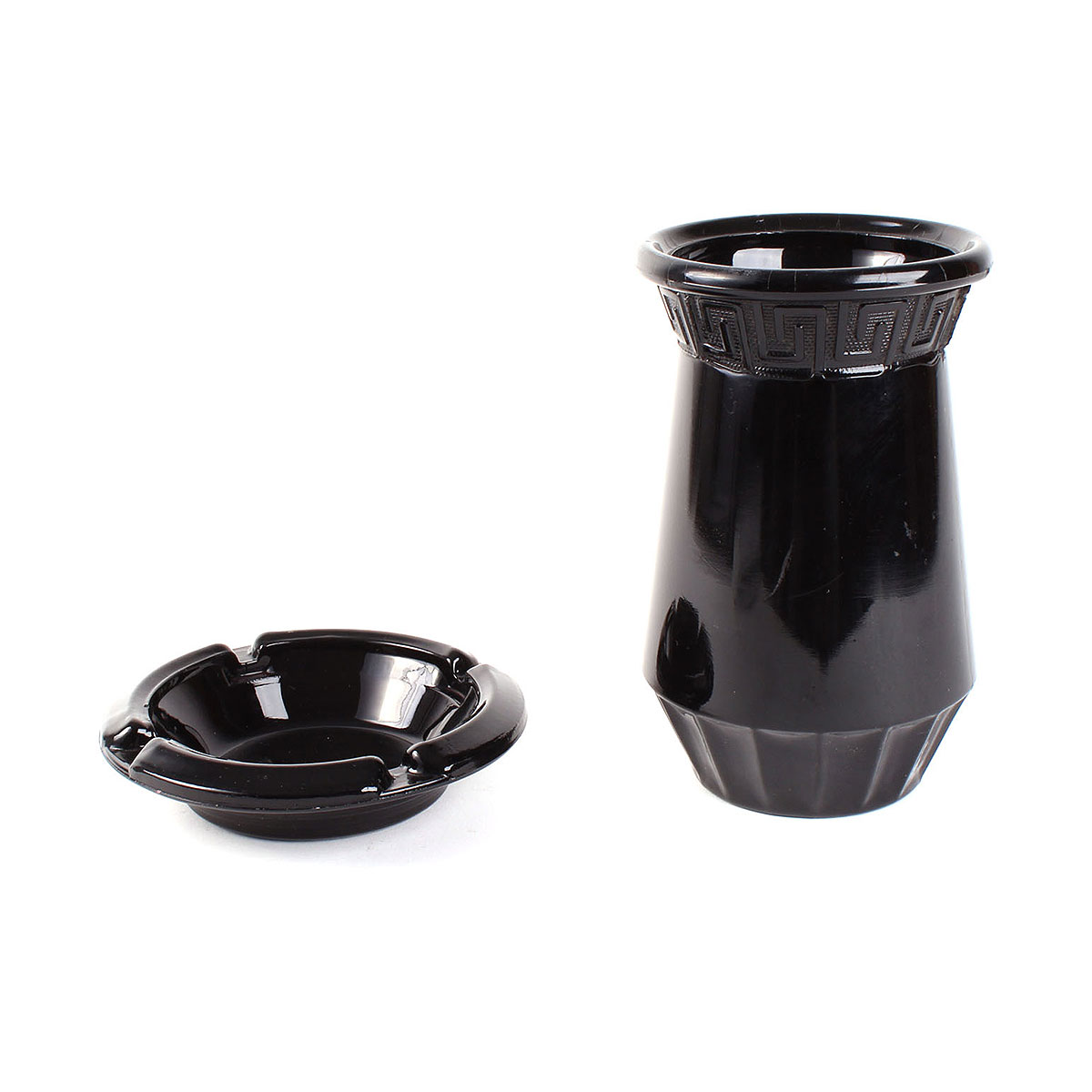 Black Amethyst Glass Vase and Ash Receiver