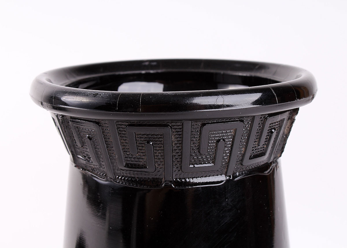Black Amethyst Glass Vase and Ash Receiver