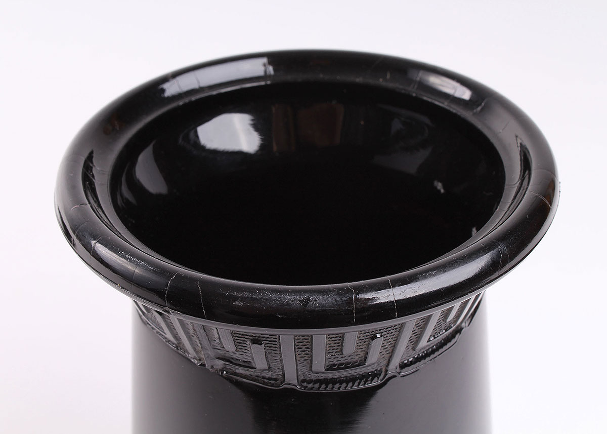 Black Amethyst Glass Vase and Ash Receiver