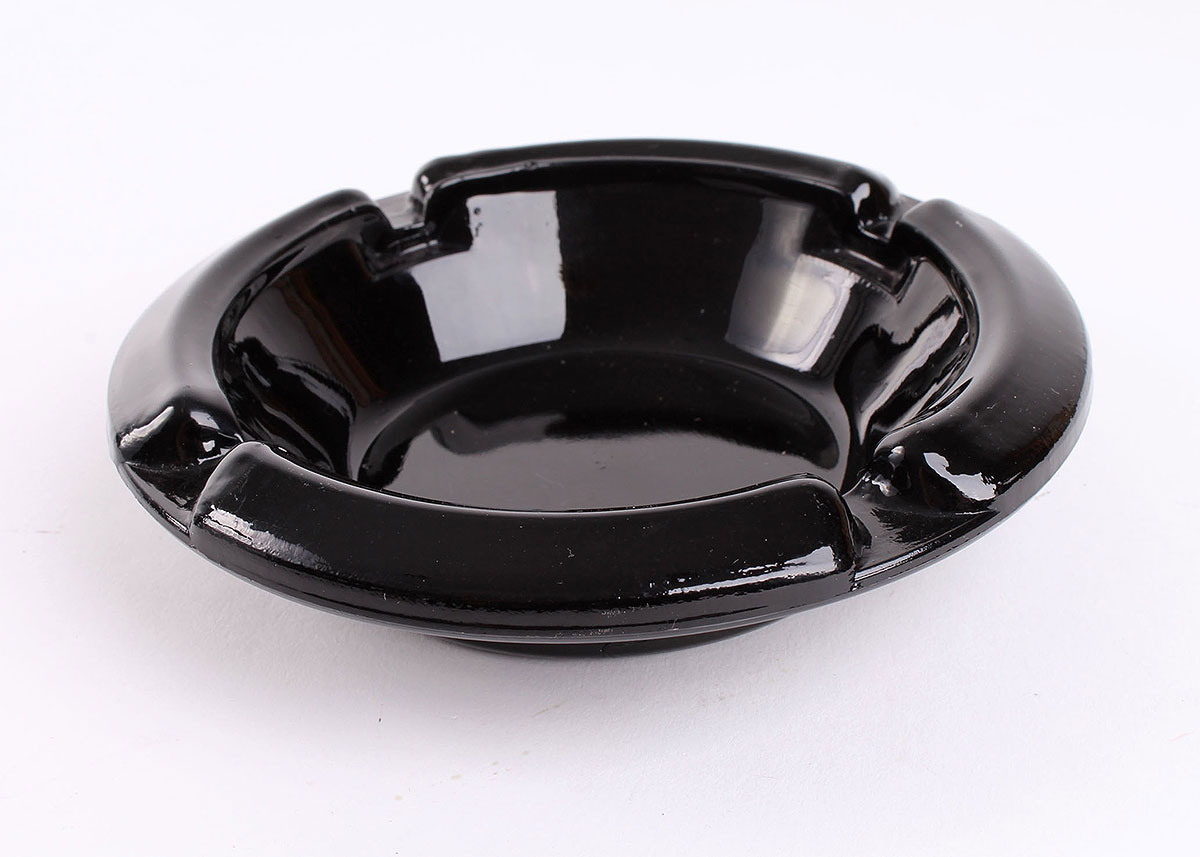 Black Amethyst Glass Vase and Ash Receiver