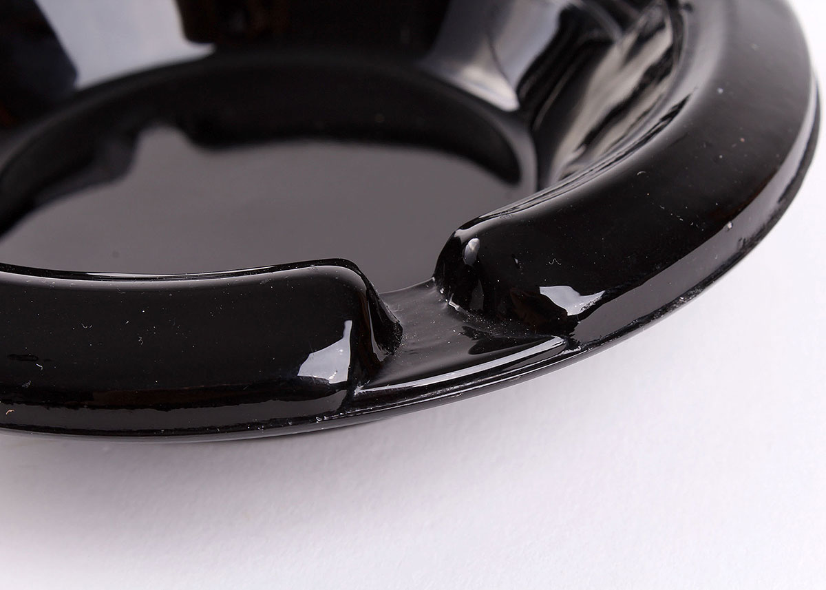 Black Amethyst Glass Vase and Ash Receiver