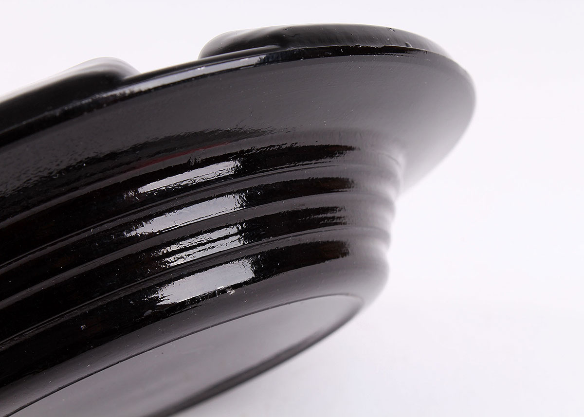 Black Amethyst Glass Vase and Ash Receiver