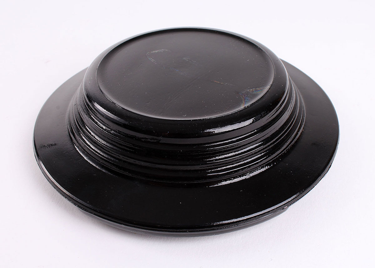 Black Amethyst Glass Vase and Ash Receiver