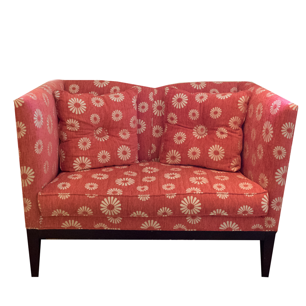 Paladin Red Floral Settee