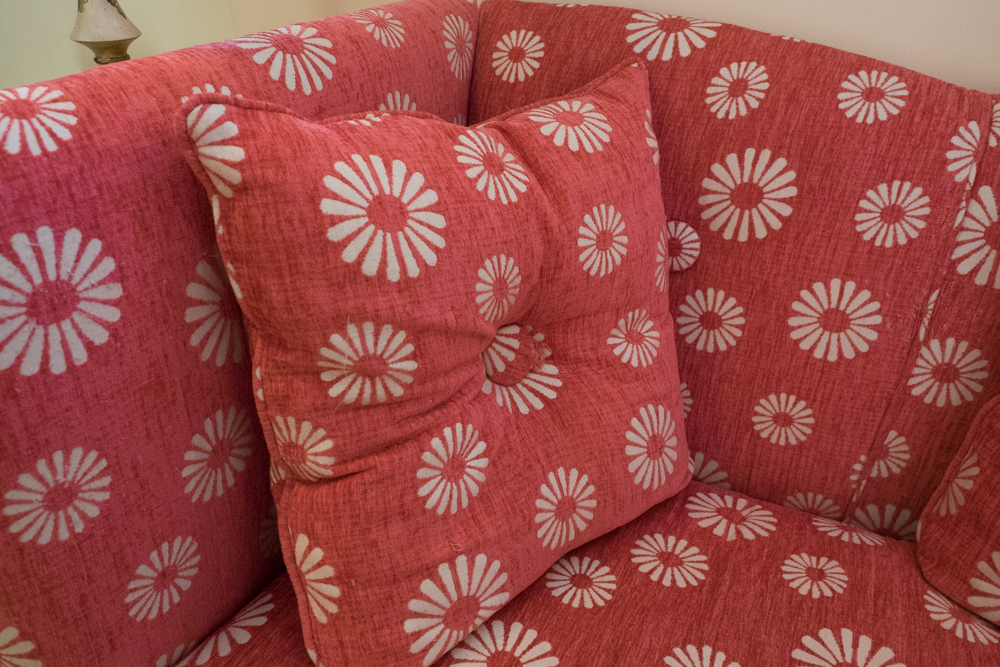 Paladin Red Floral Settee