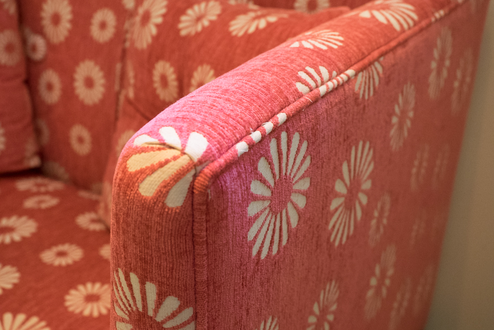 Paladin Red Floral Settee