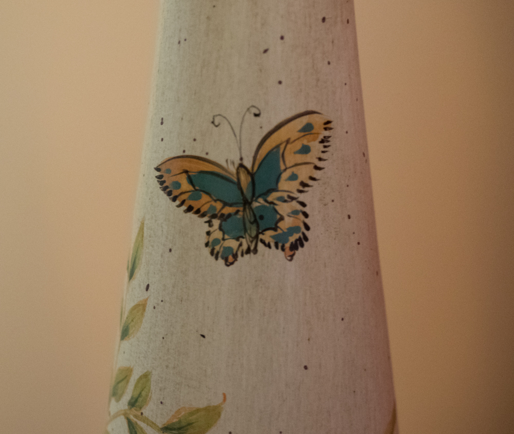 Hand-Painted Butterfly Motif Floor Lamp