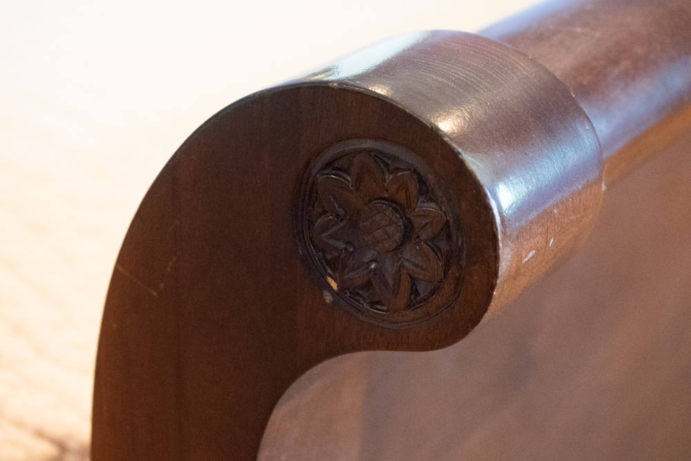 King Sized Walnut Sleigh Bed