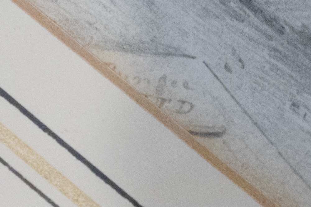 Framed 19th Century Pencil Sketch of a Landscape