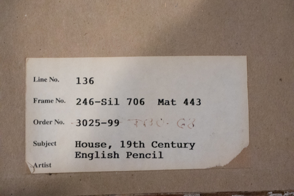 Framed 19th Century Pencil Sketch of a Landscape