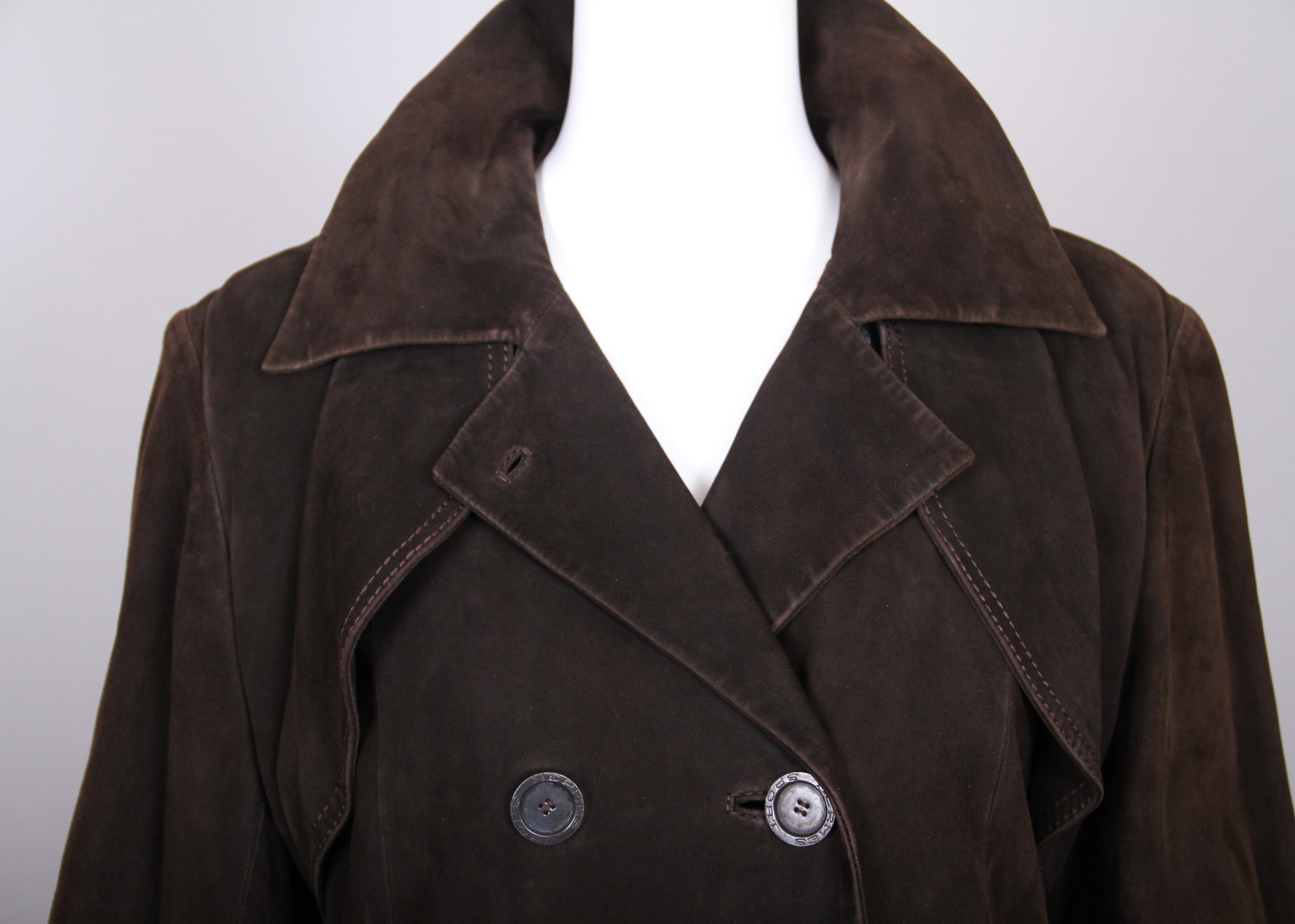 Vintage Hermès Brown Suede Shearling Coat and Matching Skirt