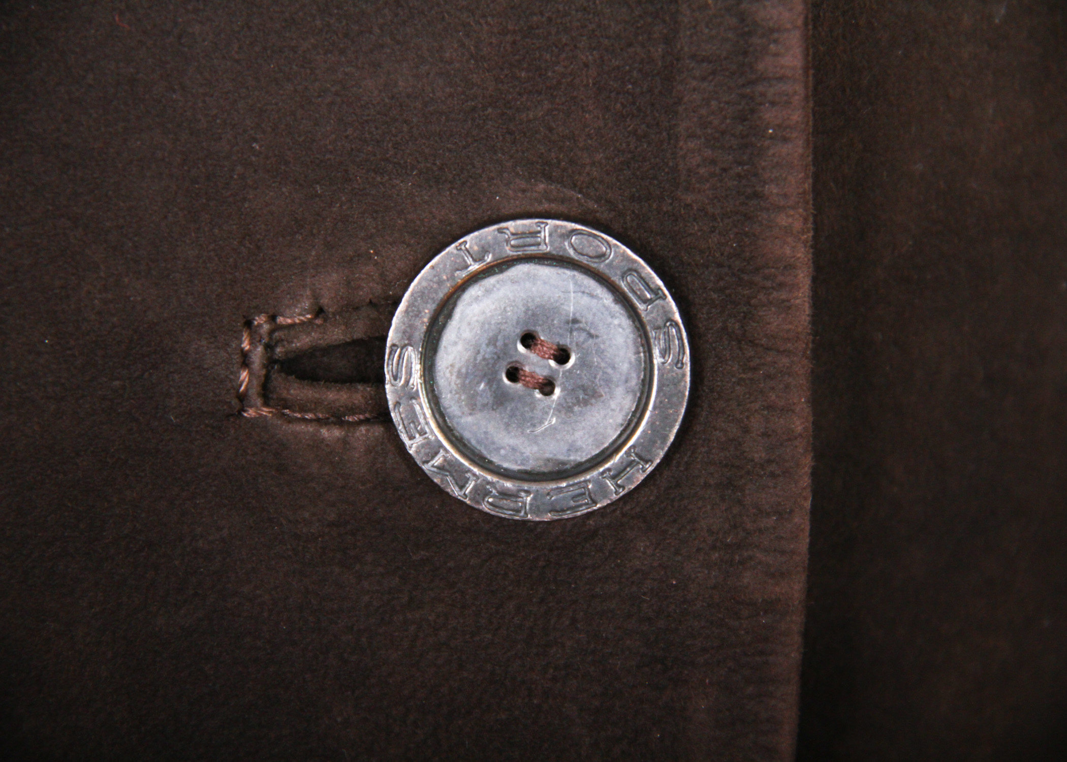 Vintage Hermès Brown Suede Shearling Coat and Matching Skirt