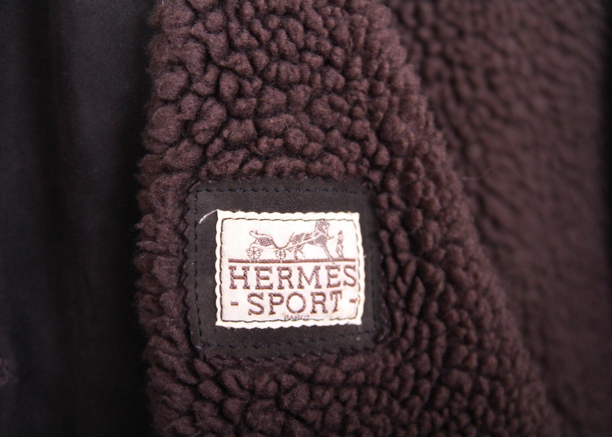 Vintage Hermès Brown Suede Shearling Coat and Matching Skirt