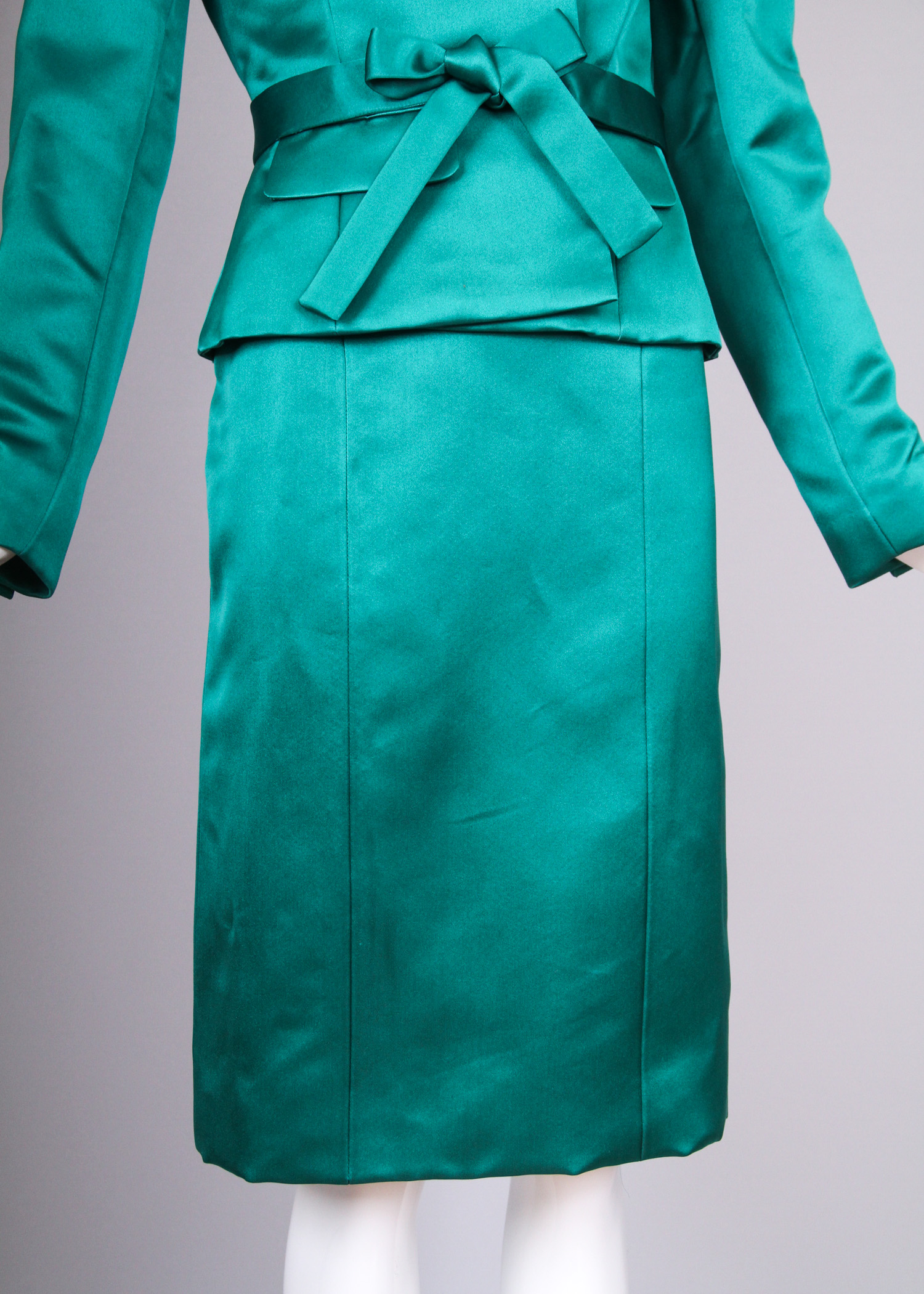 Oscar De La Renta Satin Jacket and Skirt Ensemble