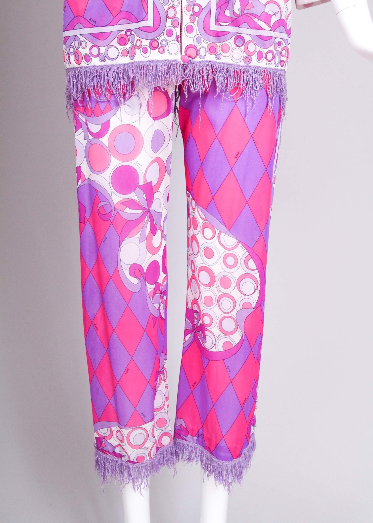 Vintage Emilio Pucci Fringed Top and Pants Ensemble