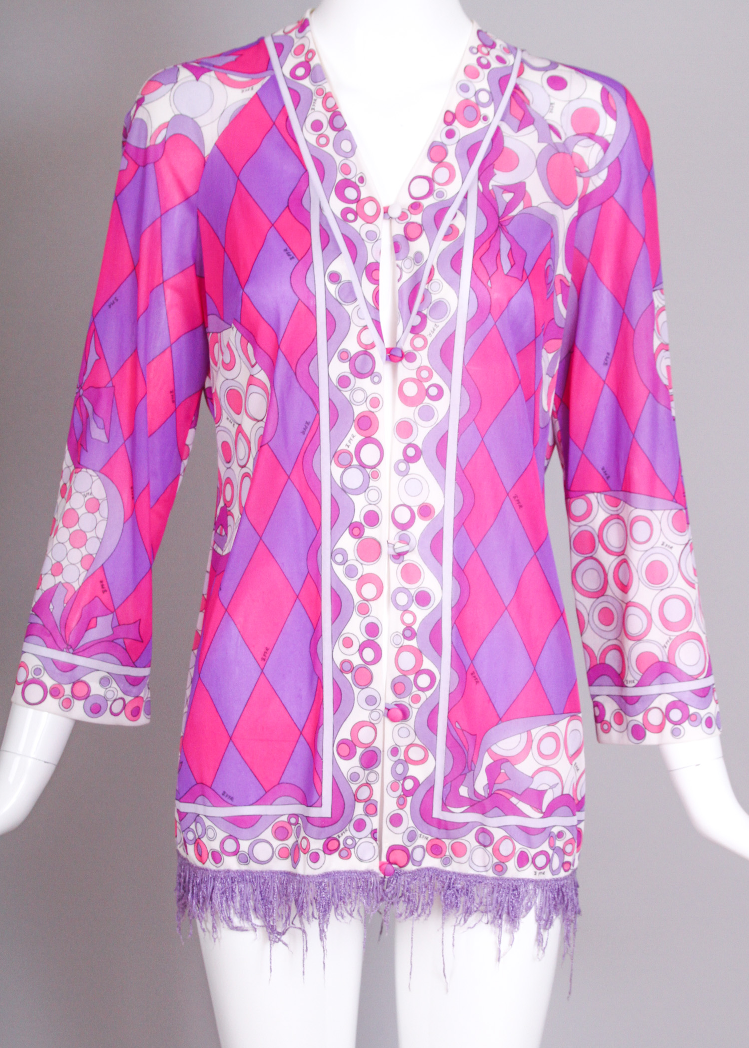 Vintage Emilio Pucci Fringed Top and Pants Ensemble