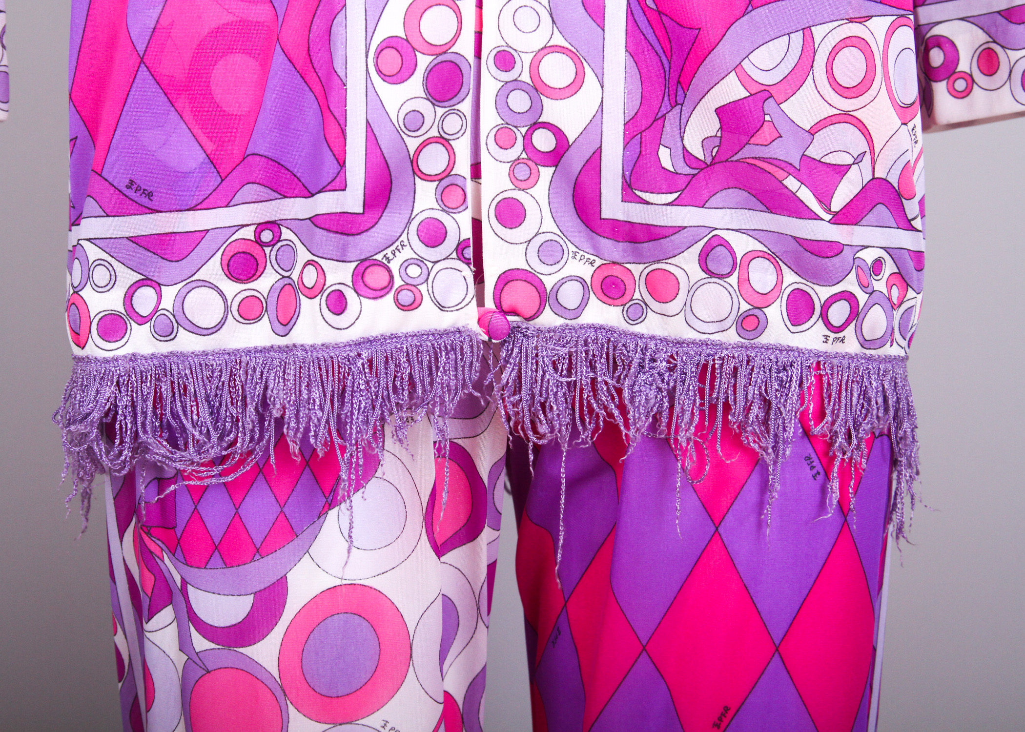Vintage Emilio Pucci Fringed Top and Pants Ensemble