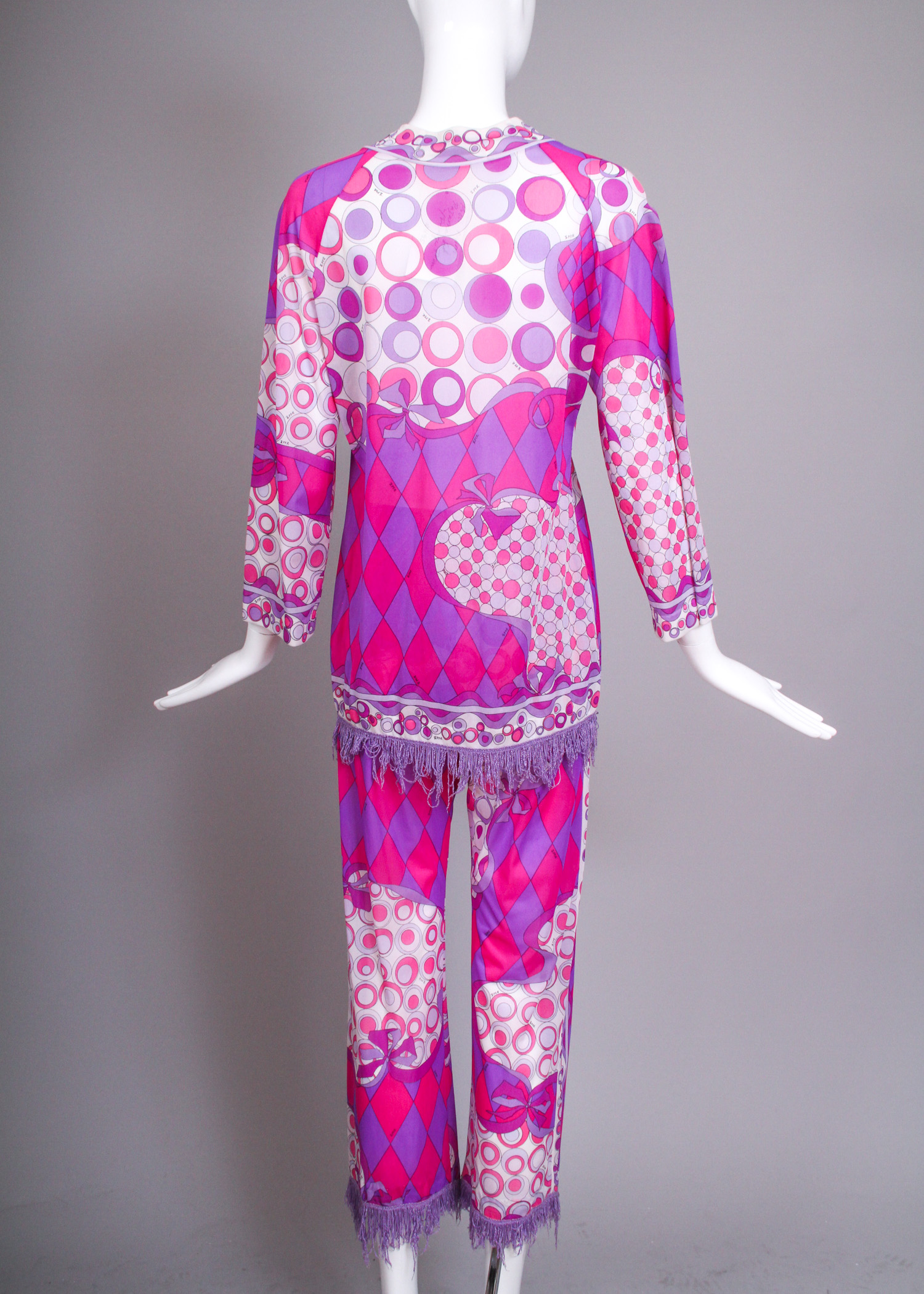 Vintage Emilio Pucci Fringed Top and Pants Ensemble