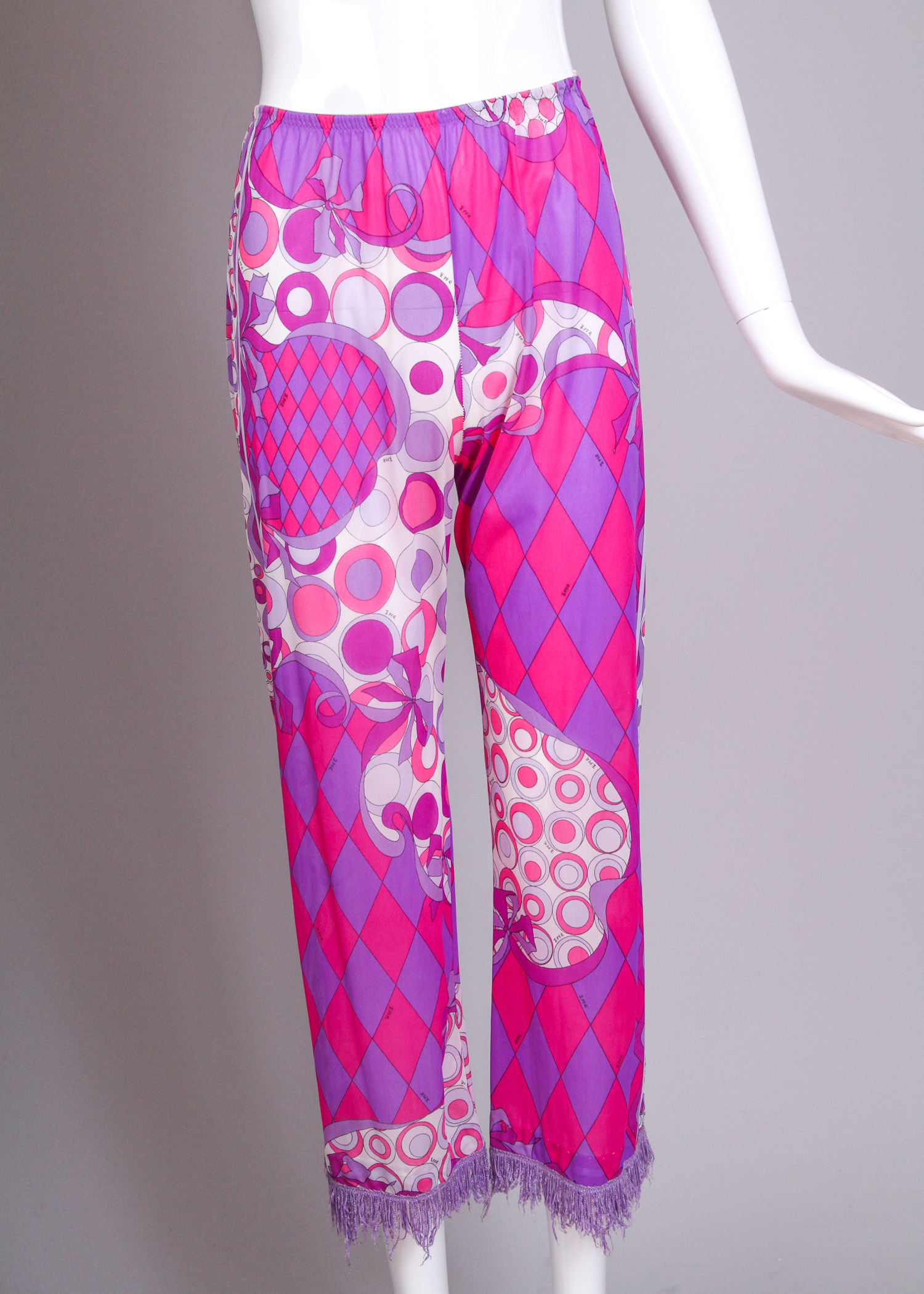 Vintage Emilio Pucci Fringed Top and Pants Ensemble