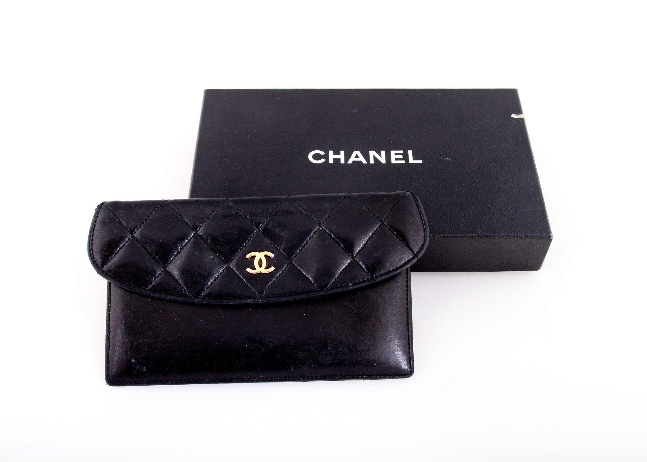 Vintage Chanel Quilted Lambskin Leather Wallet